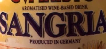 sangria bebida aromatizada a base de vino producida en Alemania